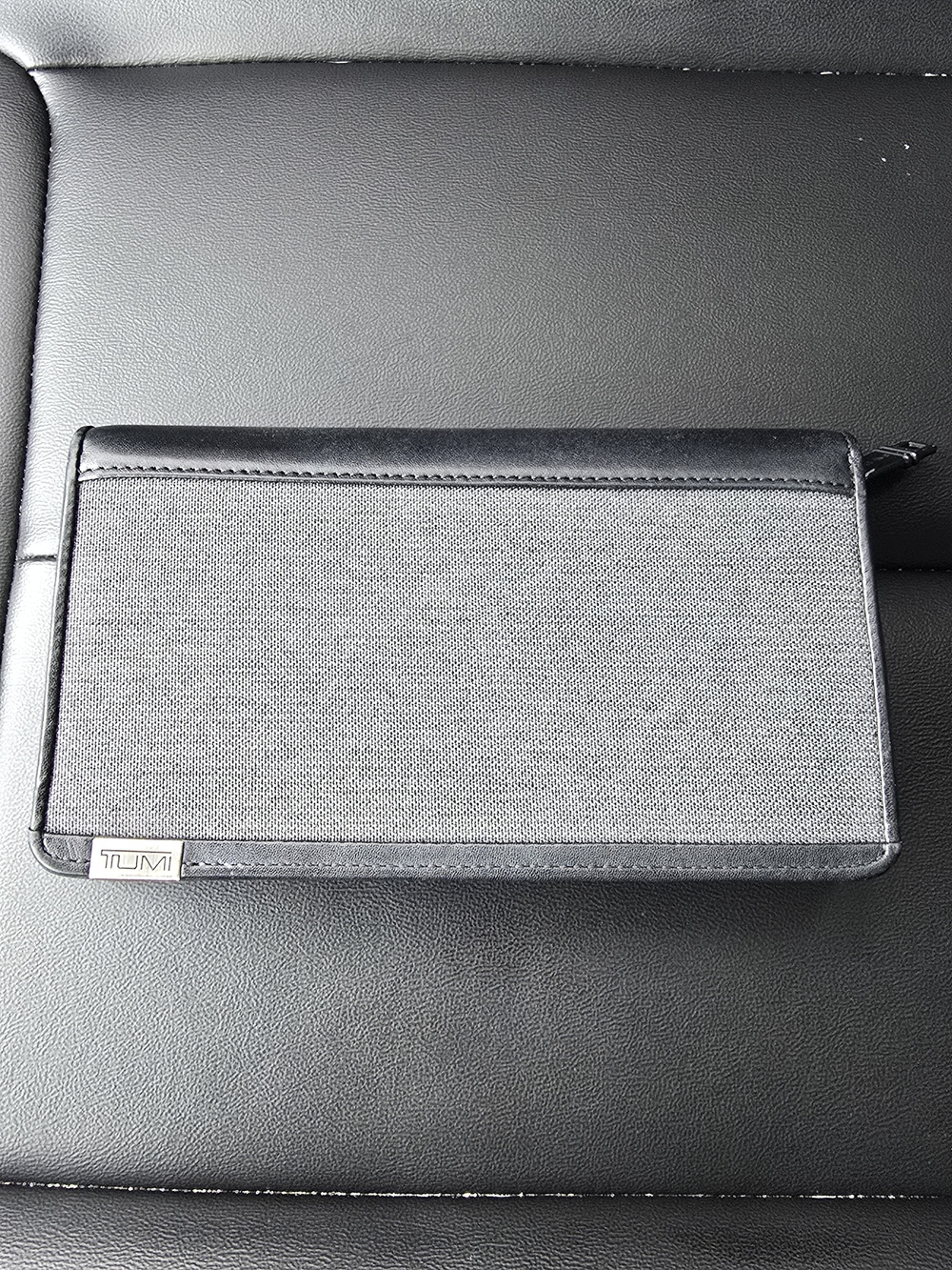 TUMI Men's Black/Gray Travel Organizer Wallet